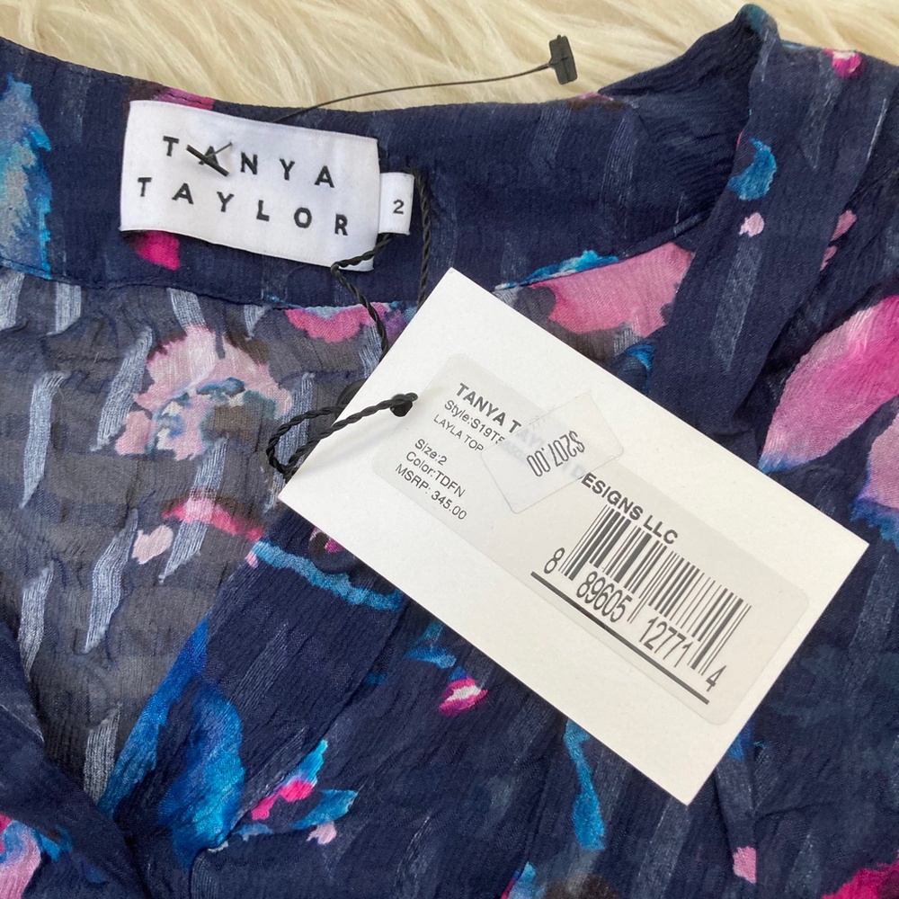 TANYA TAYLOR Silk Floral Print Blouse - Picture 10 of 15